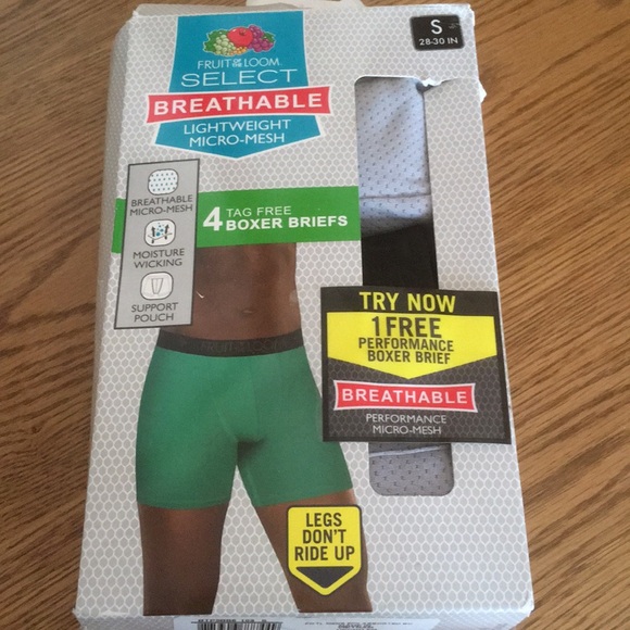 fruit of the loom select men's breathable performance boxer briefs